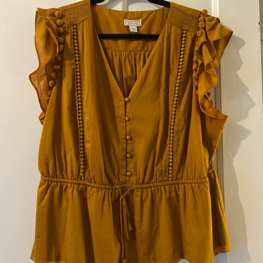 Elegant Ruffle Sleeve Blouse